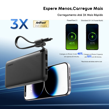 oraimo 10000mAh Power Bank PowerFlow L1 fino e eficiente