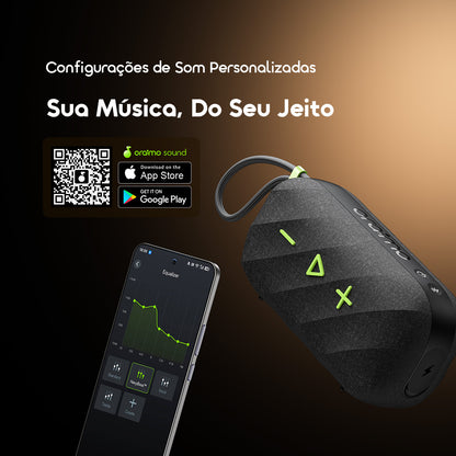 oraimo SpaceBox Active Coluna de Som Portátil Sem Fios Personalizável com FM de 25W de Potência