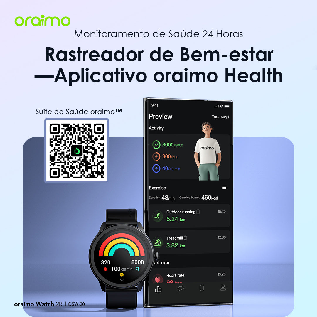 oraimo Watch 2R 1.39'' TFT IP68 Relógio Inteligente