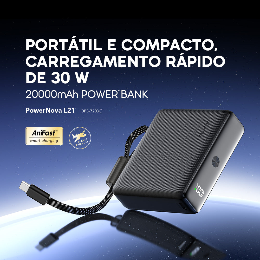 oraimo PowerNova L21 Bateria externa de 20000mAh 30W