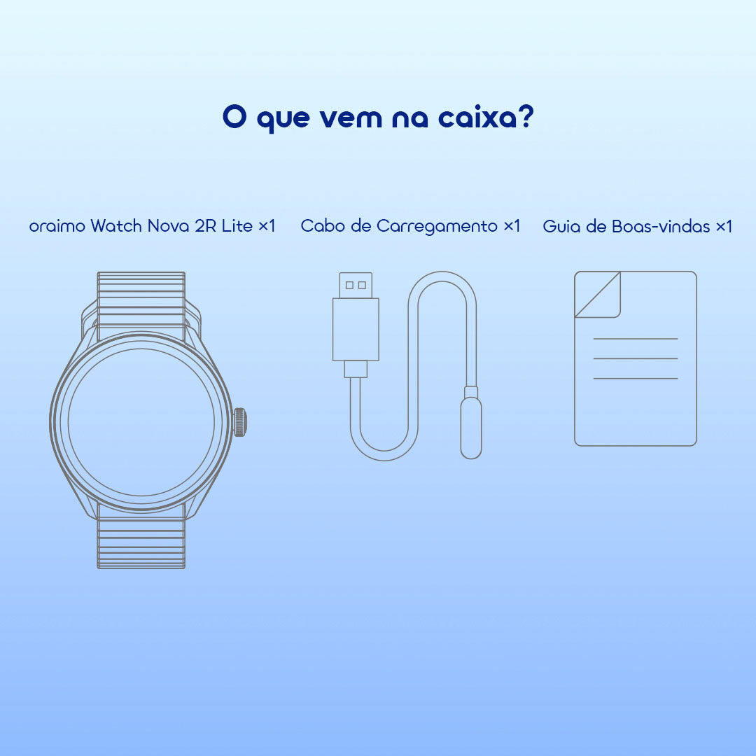 oraimo Watch Nova 2R Lite Relógio inteligente com ecrã AMOLED de 1,43" e bateria com duração até 30 dias em modo de espera
