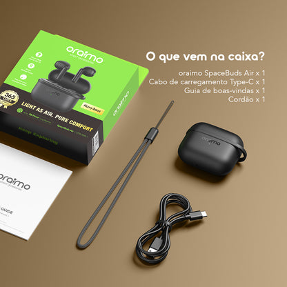 oraimo SpaceBuds Air Fones de Ouvido True Wireless com Localizador Inteligente e 38 Horas de Duração