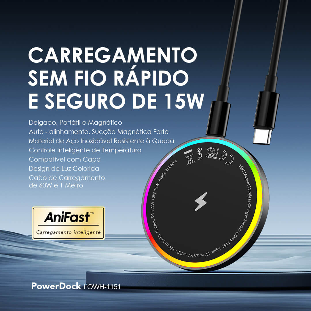 oraimo PowerDock Almofada de carregamento sem fios 15W