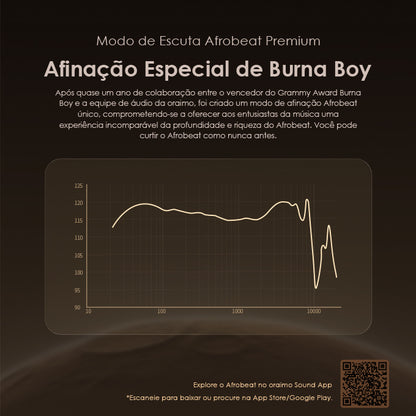 oraimo SpacePods ANC x Burna Boy Auriculares Fones de Ouvido verdadeiro sem fio