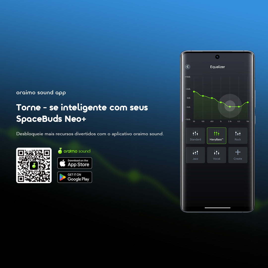 oraimo SpaceBuds Neo+ Fones de Ouvido ANC com Áudio Espacial True Wireless