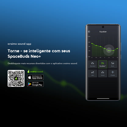 oraimo SpaceBuds Neo+ Fones de Ouvido ANC com Áudio Espacial True Wireless