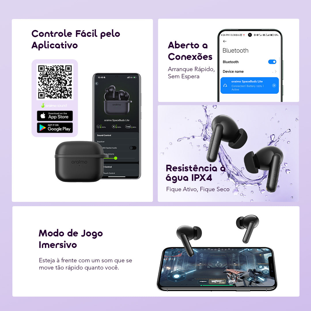 oraimo SpaceBuds Lite Sound360 Anti-Lost True Wireless Earbuds